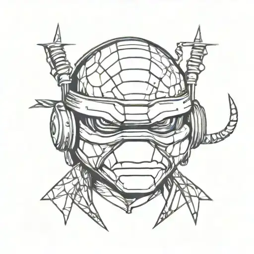 Ninja Turtle Wearing Headphones