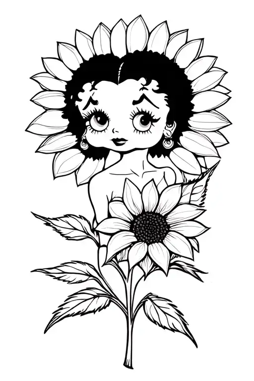 Sunflower With Betty Boop