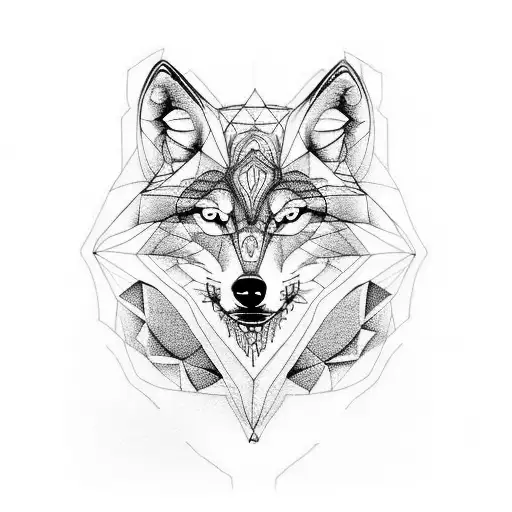 Wolf Mixed With Sacred Geometry