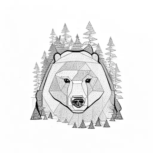 Bear With Forest Inside Bear