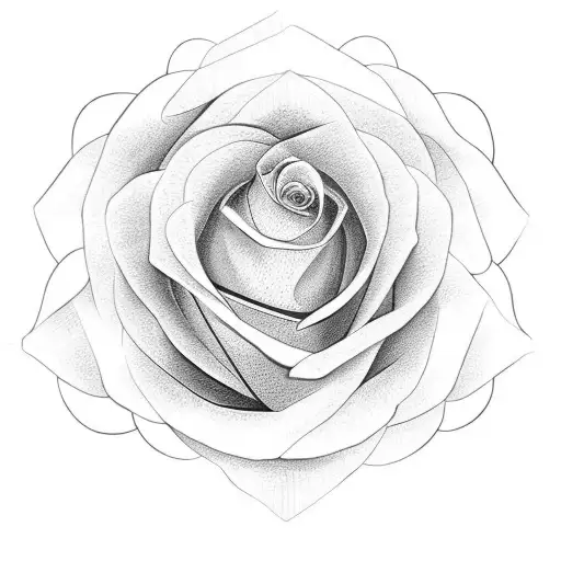 Girls Eye In A Rose Blossom