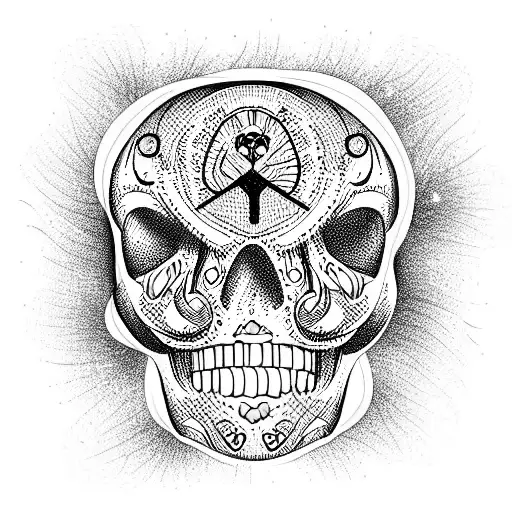 Skull With Cake In The Head
