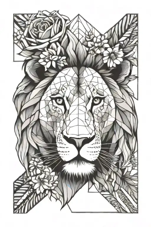 Lion With Flowery Crown