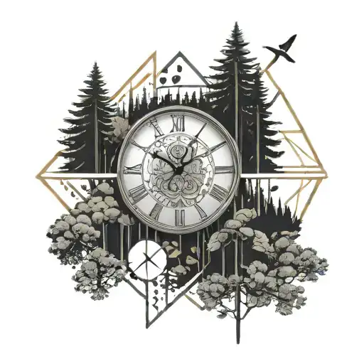 Clock And Forest