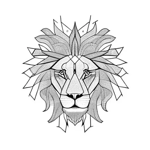 Geometric Lion Head With 3 Points