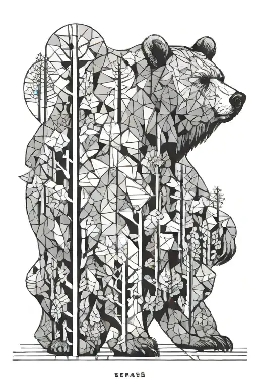 Bear Trees Geometric Figures