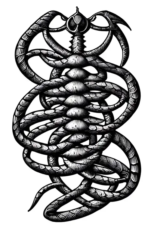 Cancer Zodiac Symbol Intertwined With Libra Scales And Aquarius Zodiac