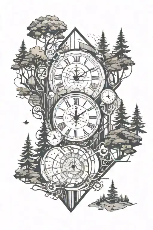 Clock And Forest