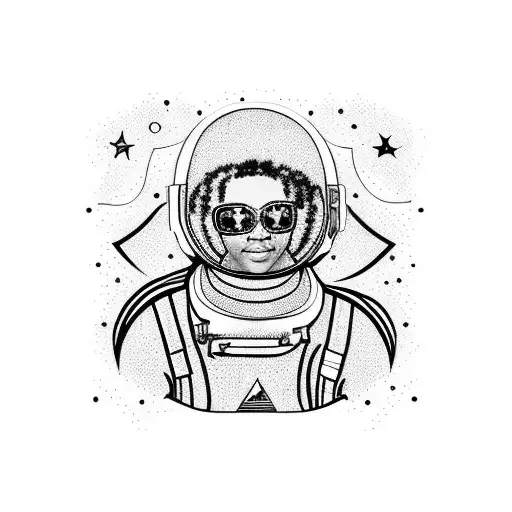 Astronaut Wearing An Afro With A Pick