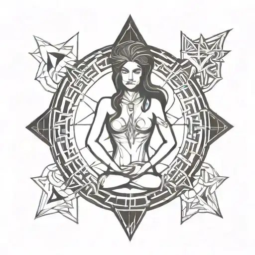 Lilith Goddes Spiritual Geometric Line With Sigil On It