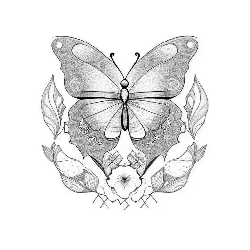 Butterfly With Roses On Onevwing Wit The Initial J Somewhere In It