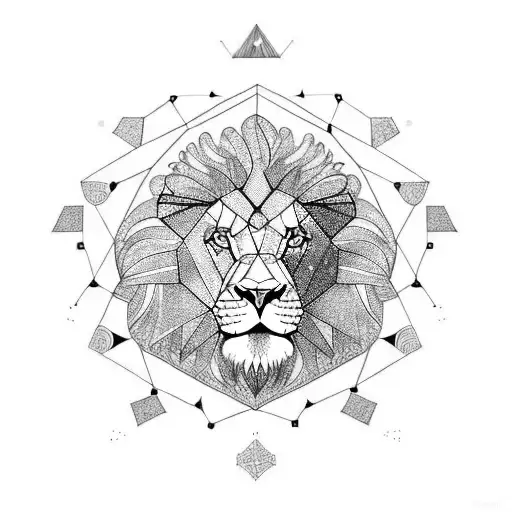 Stoic Lion Surrounded By Celestial Travel Destinations