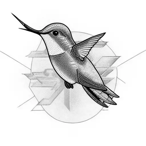 A Hummingbird With Cyberpunk Styled Ski Colors