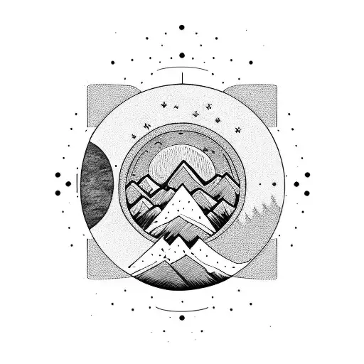 Moon With Mountains And Crosshair