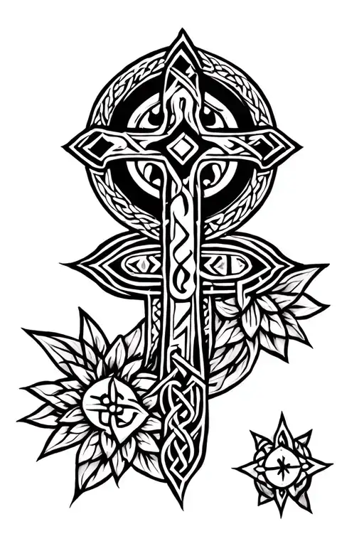 Celtic Cross With Initials O E E H