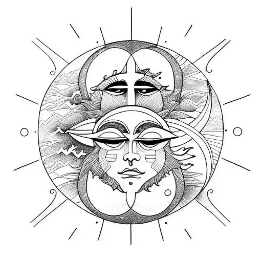 A Sun And Moon Merging Together