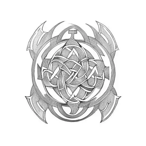 Black Celtic Tattoo With Celtic Mythology