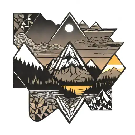 Mountain Sunset Reflecting