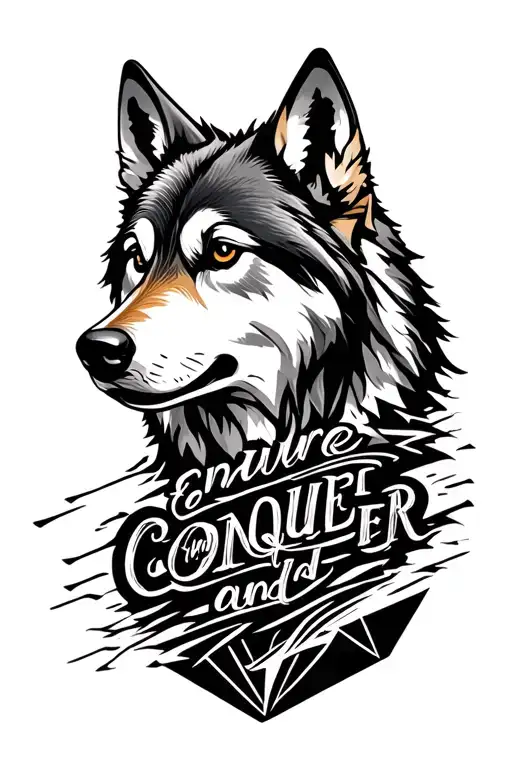 Design Me A Tattoo With Wolf Moutains And The Quotes Endure And Conquer