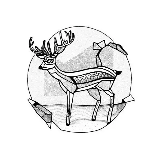 Small Deer With A Snake