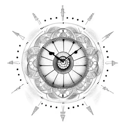 Clock With Moon Phases Behind It