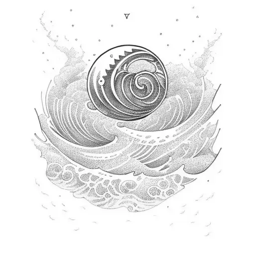 Fire Surrounded With Waves