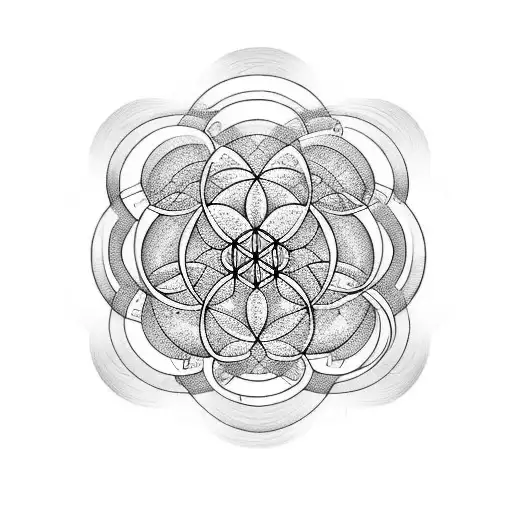 The Flower Of Life Symbol With An Aouter Circle That Is The Plato's Great Year