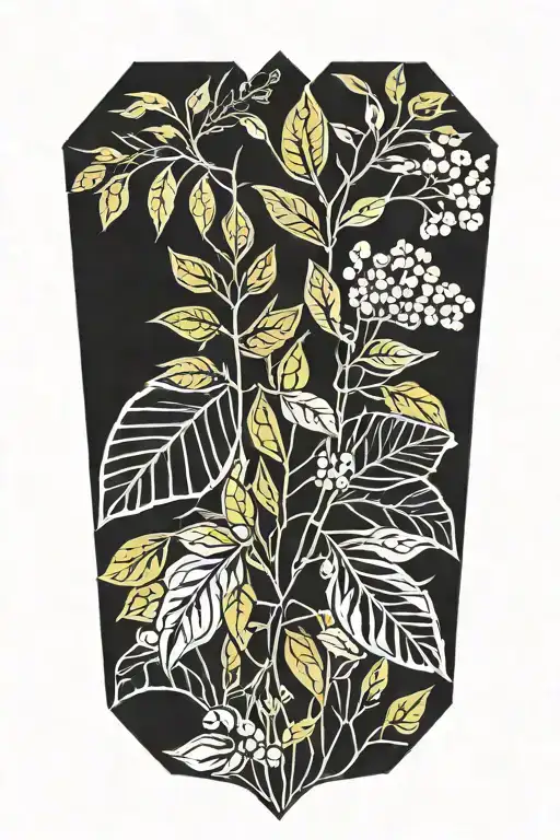 Acacia Leafs And Flowers