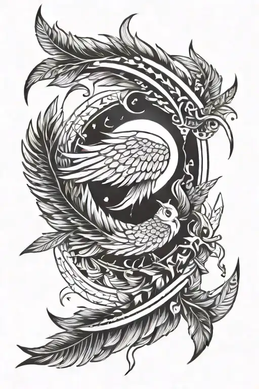 Moon Arrow Phoenix Feather