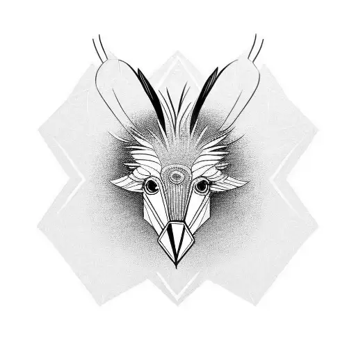 Geometric Tattoo With A Secretary Bird And The Name 'Lieke'