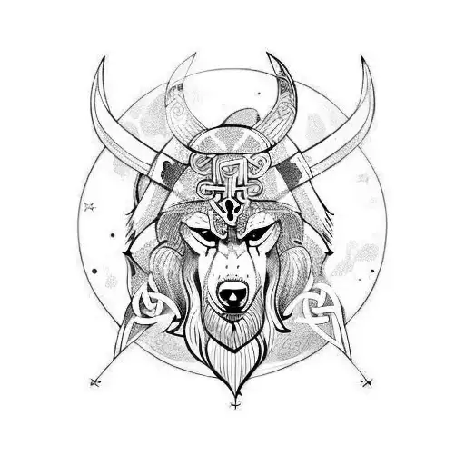 Viking Symbols Magic Wolf