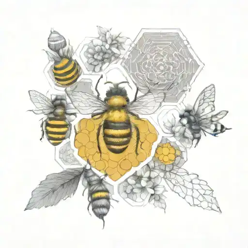 Bee Hive With Hibeycomb