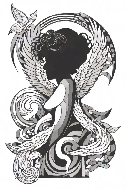 Semi Colon Surrounded By Angel Wings