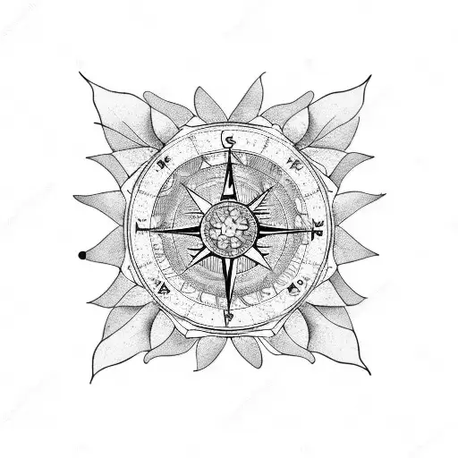 Fern And Poppy With Compass