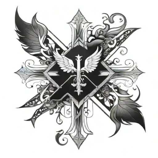Dark Cross With Wings