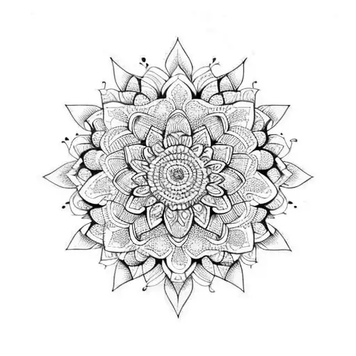 Geometric Pattern With Mandala And Sunflower For A Lower Leg Sleeve