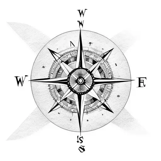 Compass With Wolf