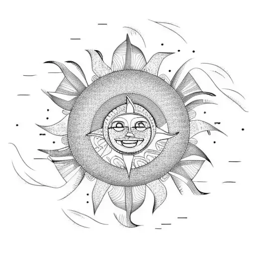 A Beach With Palms And Sun And Waves