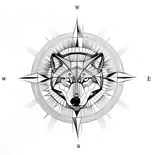 Compass And Wolf Below