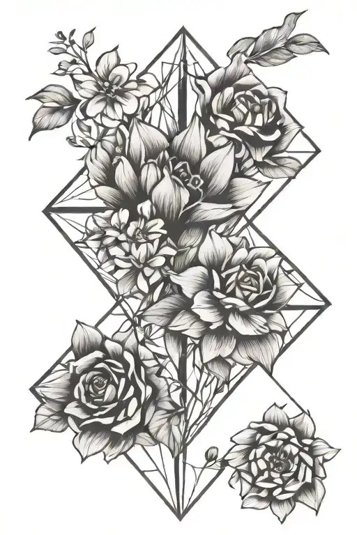 Floral Feminine Diamond Shape