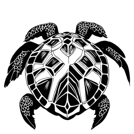 Turtle Black And White Drawing