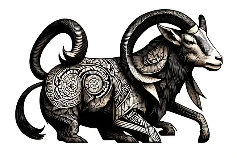 Capricorn Goat On Chest