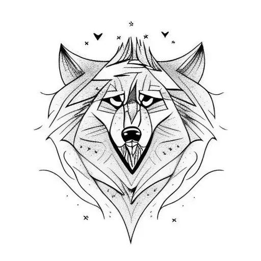 Cartoon Wolfs Howling Up