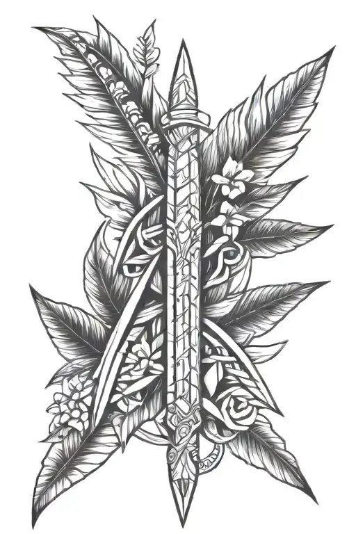 Sword With Heliconia