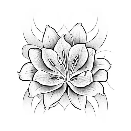 Line Art Asiatic Lily