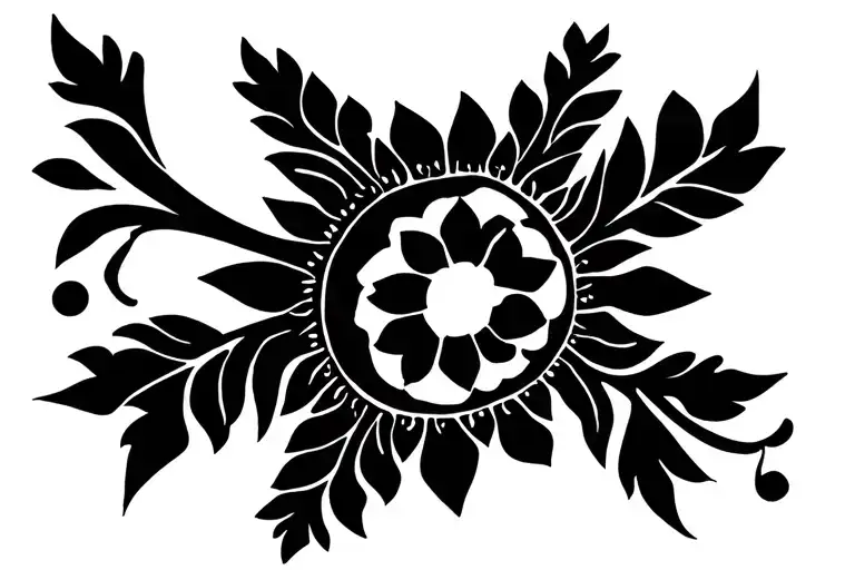 Slavic Sun With Flowers