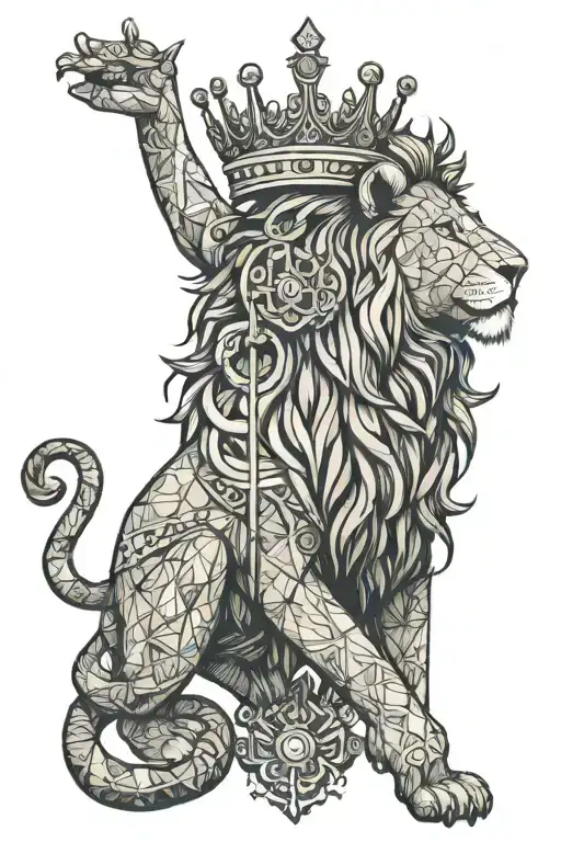 Lion Wearing Crown God Jesus Scales For Sin Hojas Y Con