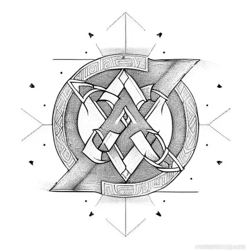 Norse Runes And Arrow