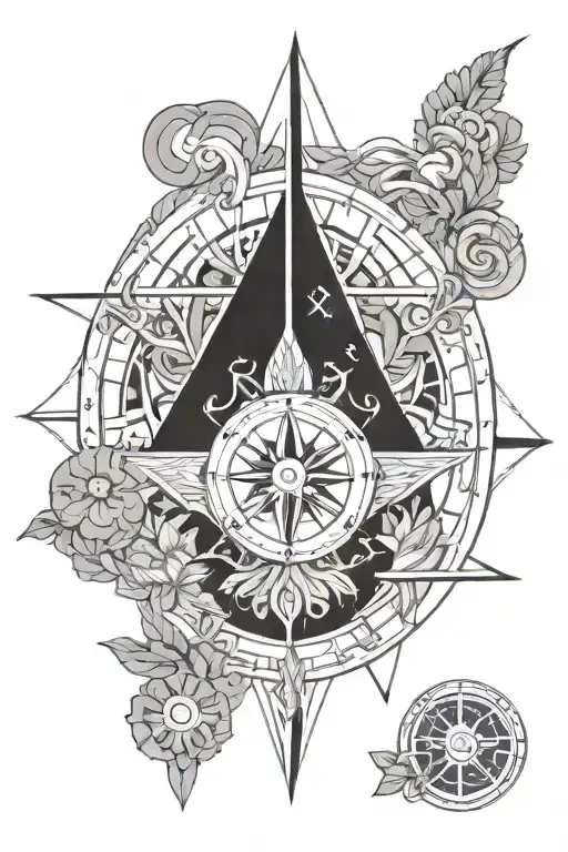 Nordic Compass With Topless Greek Goddess