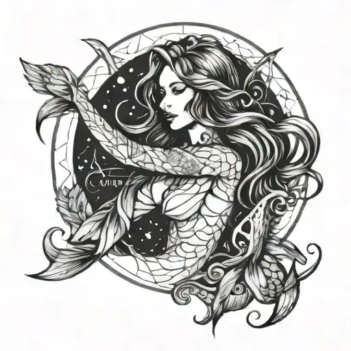 Witchy Mermaid Ocean Tattoo Sleeve Tattoo Design